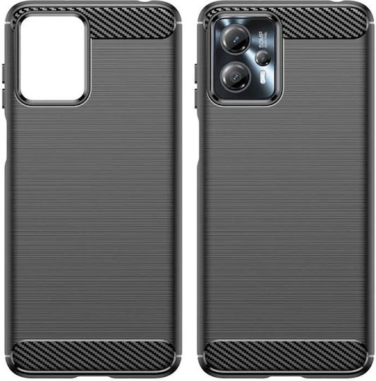 Techsuit Carbon Задна корица Силикон Черен (Moto G13)