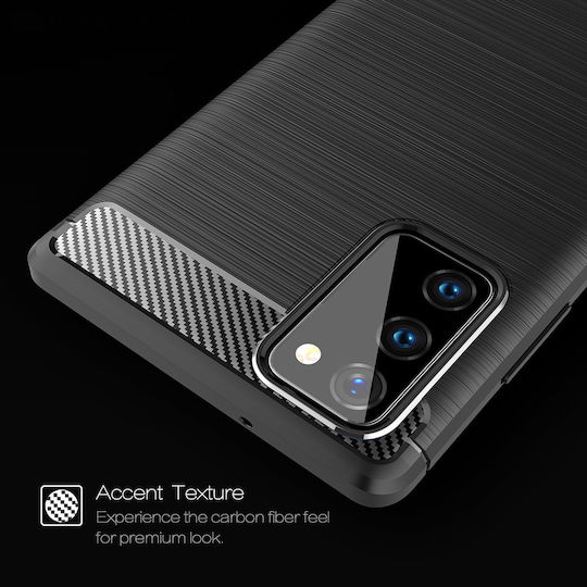 Techsuit Carbon Back Cover Σιλικόνης Μαύρο (Galaxy Note 20TCL 20L / 20L+ / 20 5G / 20S)