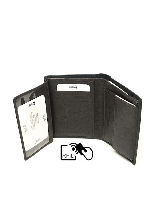 Δερμάτινο Ανδρικό Πορτοφόλι Καρτών με RFID Μαύρο