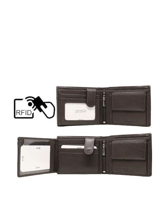10114-0 Leather Men's Wallet Classic with RFID Brown