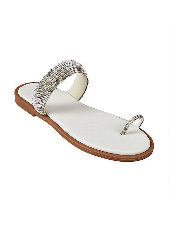 Elenross Women's Flat Sandals in White Color