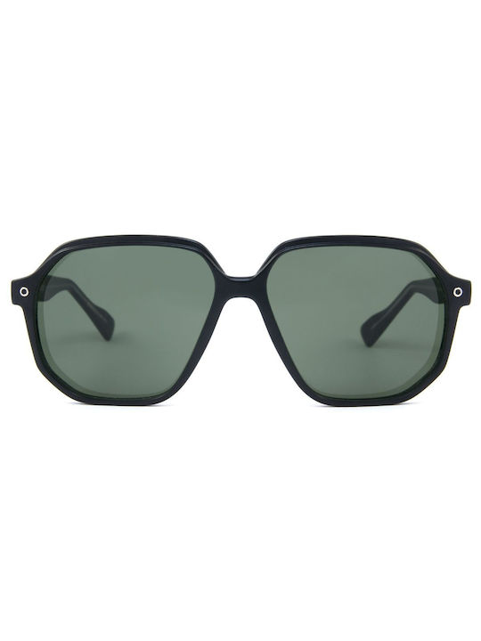 Snob Milano Sunglasses with Black Plastic Frame and Green Lens SNX928C02Z