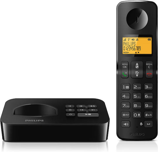 Philips Cordless Phone with Speaker Black