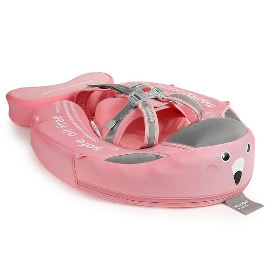 Mambobaby Baby Swimtrainer with Length 31cm and Sunshade for 6 Months to 2 Years Pink Flamingo