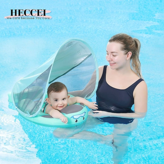 Mambobaby Baby Swimtrainer with Length 31cm and Sunshade for 6 Months to 2 Years Pink Flamingo