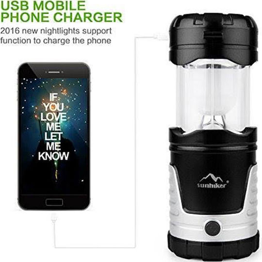 Led Solar Lantern for Camping with Flashlight 1W