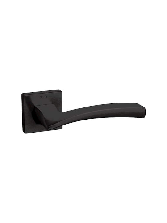 Convex 1145 Middle Door Matte Lever with Rosette for Both Sides Placement Black Pair 1145RAYS19S19