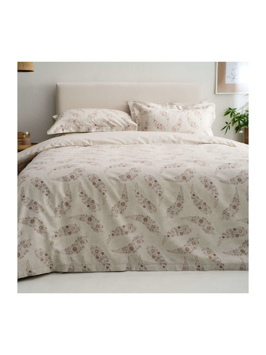 Vesta Home Karen 2 Coverlet Queen Size Cotton Satin Sand 230x270cm