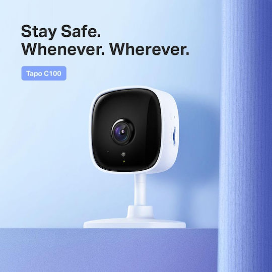 TP-LINK Tapo C100 v2 IP Surveillance Camera Wi-Fi Full HD 1080p with Two-Way Communication and Lens 3.3mm