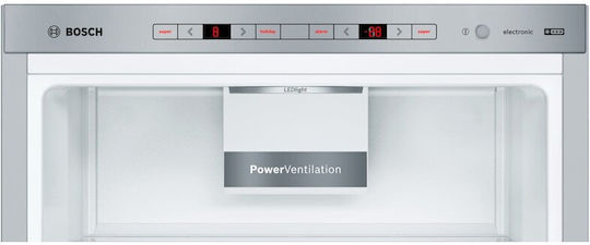 Bosch Ψυγειοκαταψύκτης 419lt Υ201xΠ70xΒ65εκ. Brushed Steel Anti-Fingerprint KGE49AICA