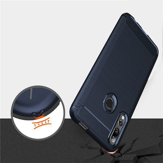 Sonique Carbon Brushed Back Cover Silicone / Plastic Blue (Realme C21Y / C25Y)