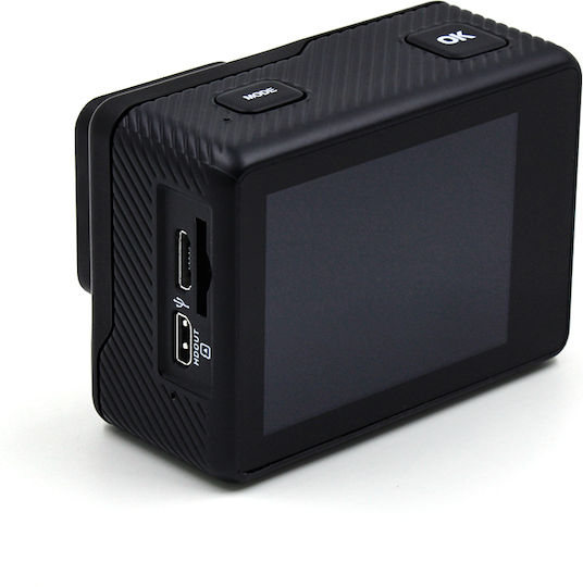 Lamtech LAM113232 Екшън камера 5K Водоустойчива (с Калъф) с Екран 2" и Wi-Fi Черна