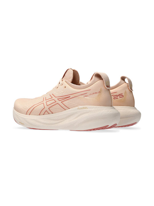 Gel-Nimbus 25 Damen Sportschuhe Laufen Pale Apricot / Light Garnet