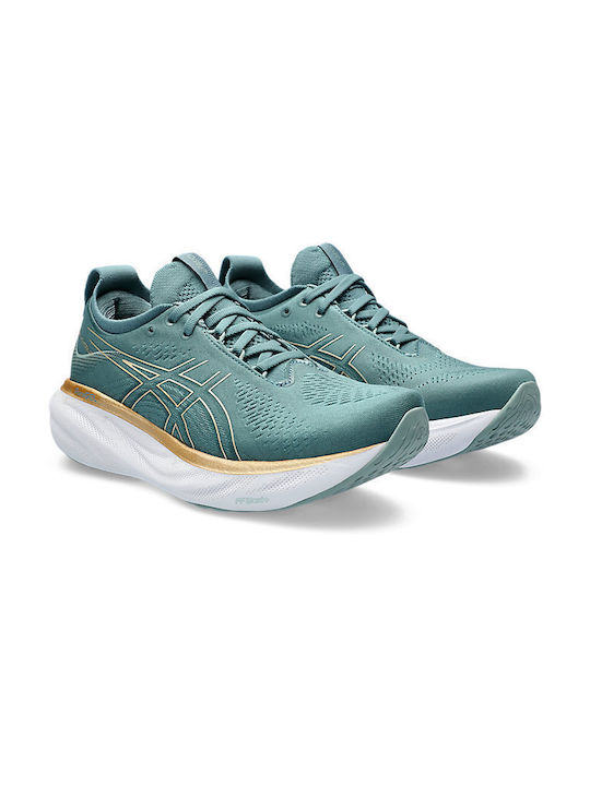 Gel-Nimbus 25 Damen Sportschuhe Laufen Foggy Teal / Champagne