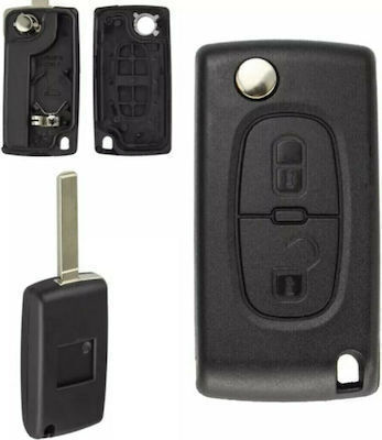 Κέλυφος Κλειδιού Αυτοκινήτου με Λάμα Αναδιπλούμενο με 2 Κουμπιά για Citroen