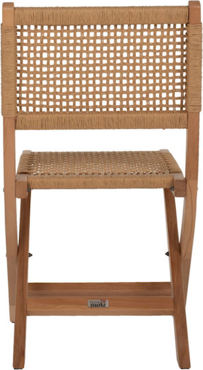 Foldable Kitchen Wooden Chair Brown 47x58x82cm