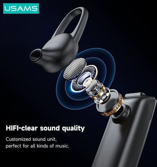 Usams BT2 In-ear Bluetooth Handsfree Ακουστικό Μαύρο