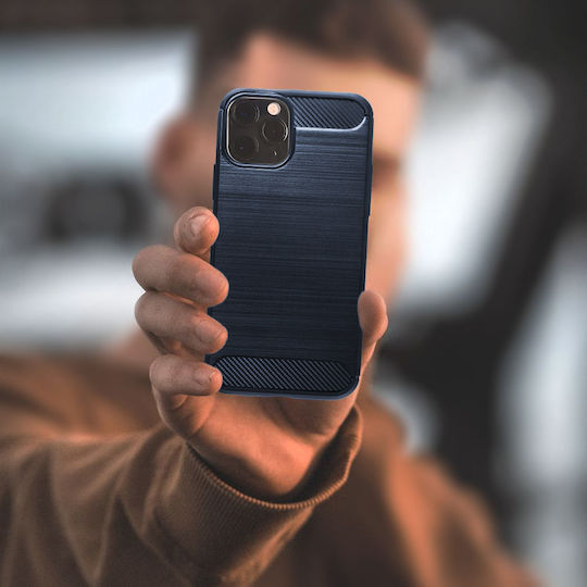 Sonique Carbon Brushed Back Cover Silicone / Plastic Blue (Xiaomi 12T / 12T Pro)