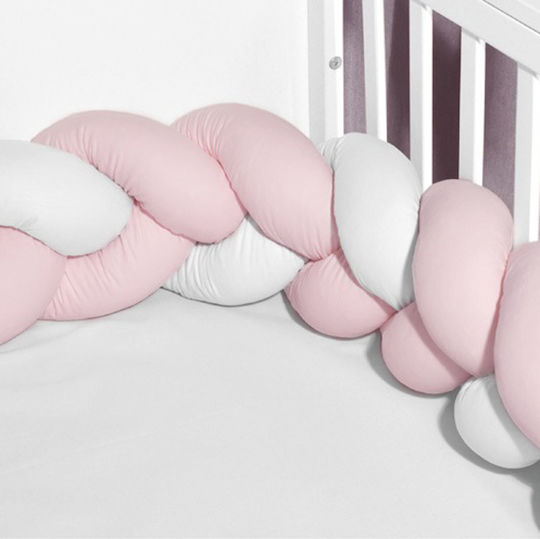 Baby Oliver Crib Bumpers Braided Inside Pink 20x200cm