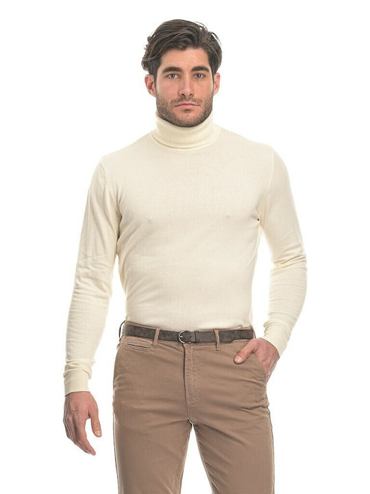 Garage Fifty5 Men's Long Sleeve Sweater Turtleneck Beige