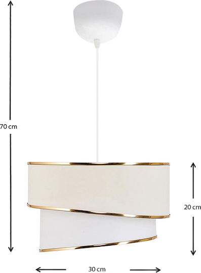 Megapap Fanny Κρεμαστό Φωτιστικό Λευκό με Ντουί E27 30x70x70εκ.