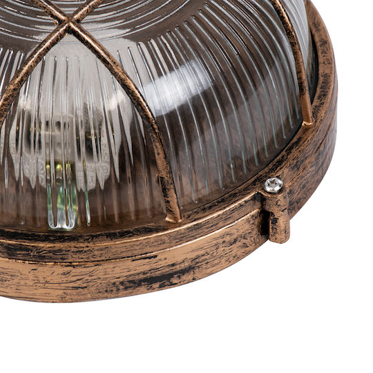 GloboStar Boatlight Wandmontierte Außen-Schildkrötenleuchte E27 IP65 17.5x17.5x9εκ.