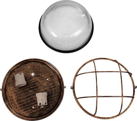 GloboStar Boatlight Wall-Mounted Bulkhead Outdoor E27 IP65 24x24x11cm