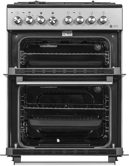 Thermogatz TGS 8001 IX Gas- & Elektroherd 92Es mit Gas- & Elektrokochfeldern B60cm. Inox