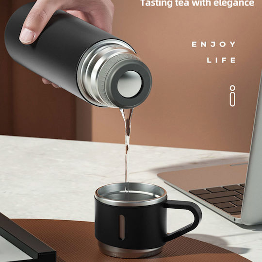Techsuit Μπουκάλι Θερμός Ανοξείδωτο 500ml Μαύρο