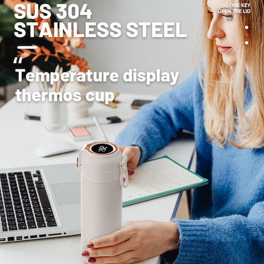 Techsuit Μπουκάλι Θερμός Ανοξείδωτο 400ml Ροζ
