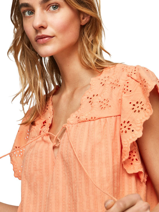 Pepe Jeans Anaise Damen Sommer Bluse Ärmellos Peach