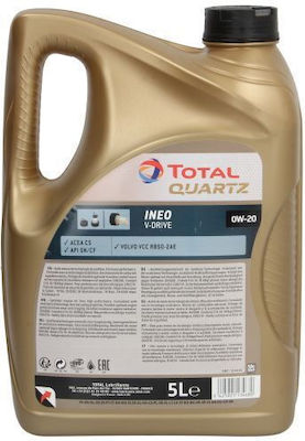 Total Συνθετικό Λάδι Αυτοκινήτου Quartz Ineo Xtra V-Drive 0W-20 5lt