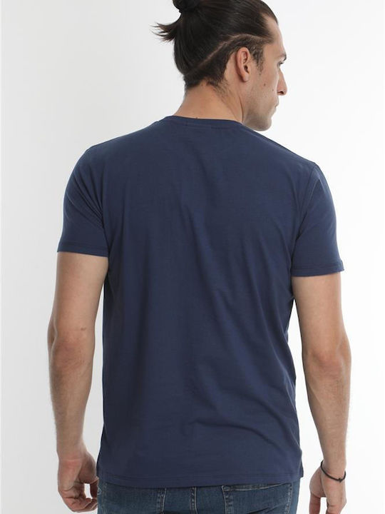 Double Herren T-Shirt Kurzarm Blau