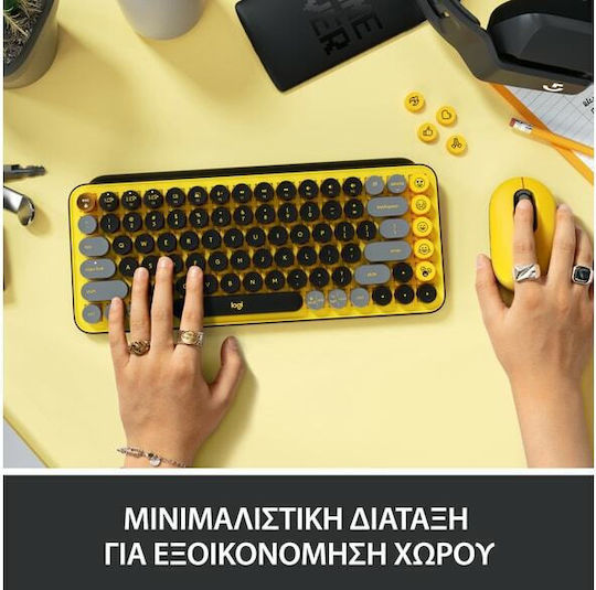 Logitech POP Emoji Ασύρματο Bluetooth Πληκτρολόγιο Αγγλικό US Blast