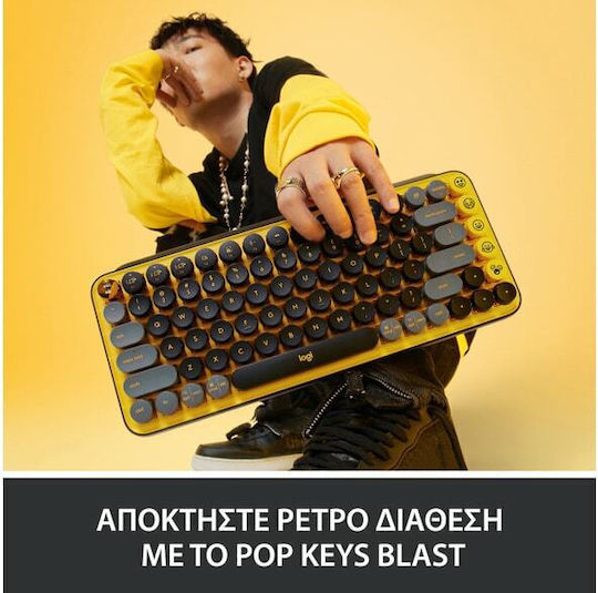 Logitech POP Emoji Ασύρματο Bluetooth Πληκτρολόγιο Αγγλικό US Blast