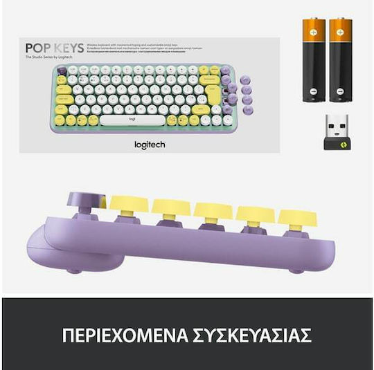 Logitech POP Emoji Безжично Само клавиатура Английски US Daydream