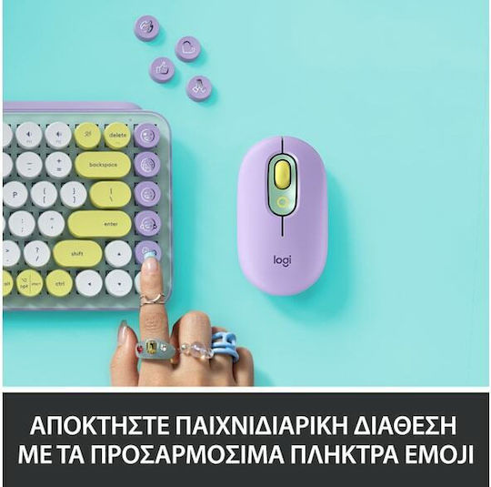 Logitech POP Emoji Безжично Само клавиатура Английски US Daydream