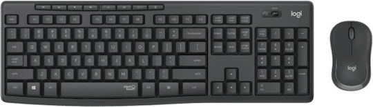 Logitech MK295 Silent Безжично Комплект клавиатура и мишка Английски US Сив