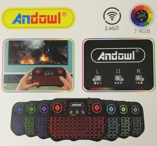 Andowl Q-K09X Ασύρματο Πληκτρολόγιο με Touchpad Αγγλικό US