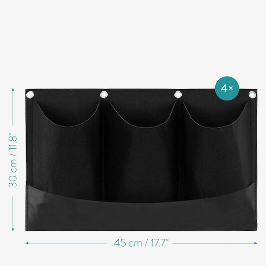 Navaris Set 4 Blumenkästen Kunststoff Schwarze