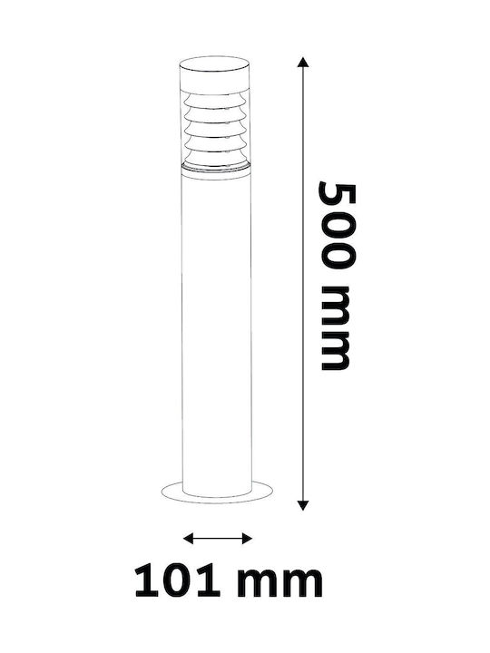 Avide Outdoor Floor Lamp Small Post IP44 for E27 Socket Silver