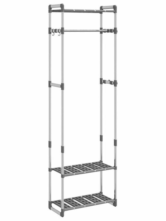 vidaXL Κρεμάστρα Δαπέδου από Μέταλλο Ασημί 59x29x192cm