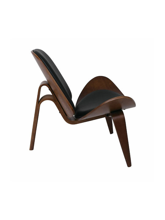 Taylor Armchair from Leatherette Black 90x76x75cm