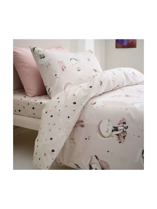 Vesta Home Σετ Σεντόνια Μονά Βαμβακερά Ballarina Ροζ 170x260cm 3τμχ
