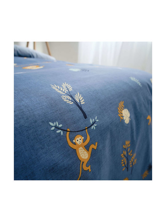 Vesta Home Σετ Σεντόνια Μονά Βαμβακερά Max Μπλε 170x260cm 3τμχ