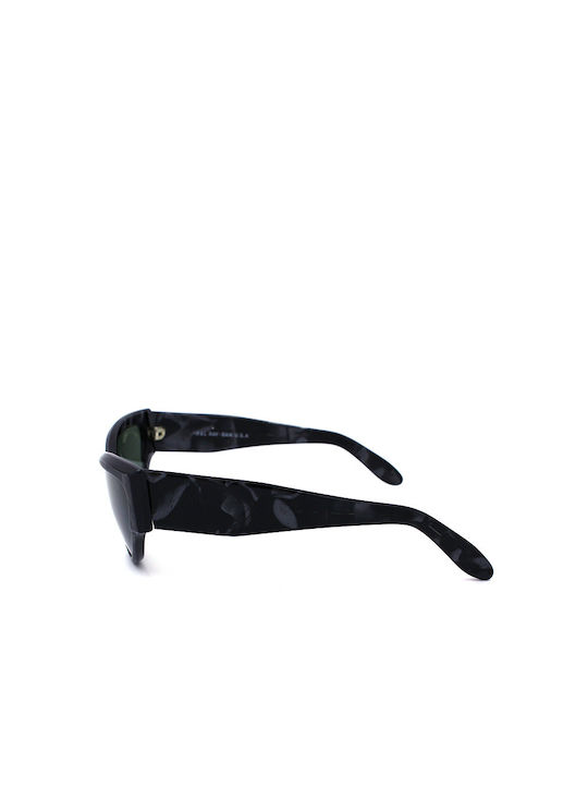 Ray Ban Women's Sunglasses with Black Plastic Frame and Green Lens ONYX WO798