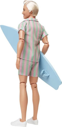 Barbie The Movie Wearing Pastel Striped Beach Matching Set Collectible Boy Doll Ken for 3+ years+ Years 33.02cm