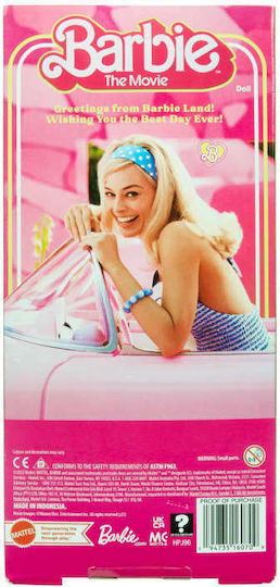 Barbie The Movie Margot Robbie in Pink Gingham Dress Collectible Doll for 3+ years+ Years 30cm