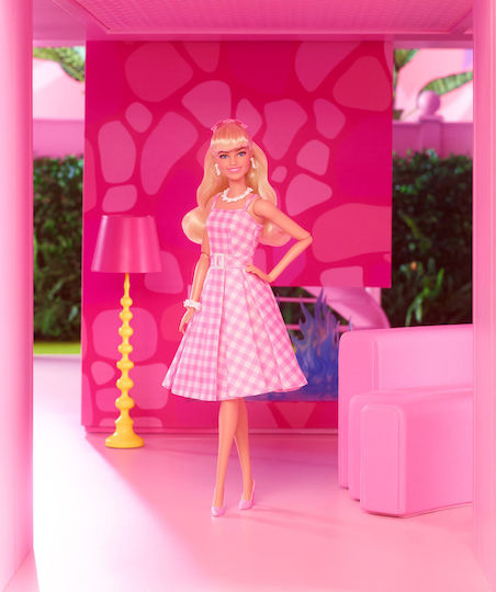 Barbie The Movie Margot Robbie in Pink Gingham Dress Collectible Doll for 3+ years+ Years 30cm