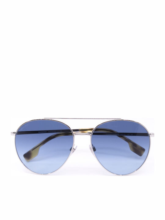 Burberry Scott Unisex Sunglasses with Silver Metallic Frame and Brown Gradient Lenses BE3135 100519